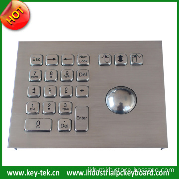 IP65 Vandal Proof Industrial Stainless Steel Trackball with Numbers